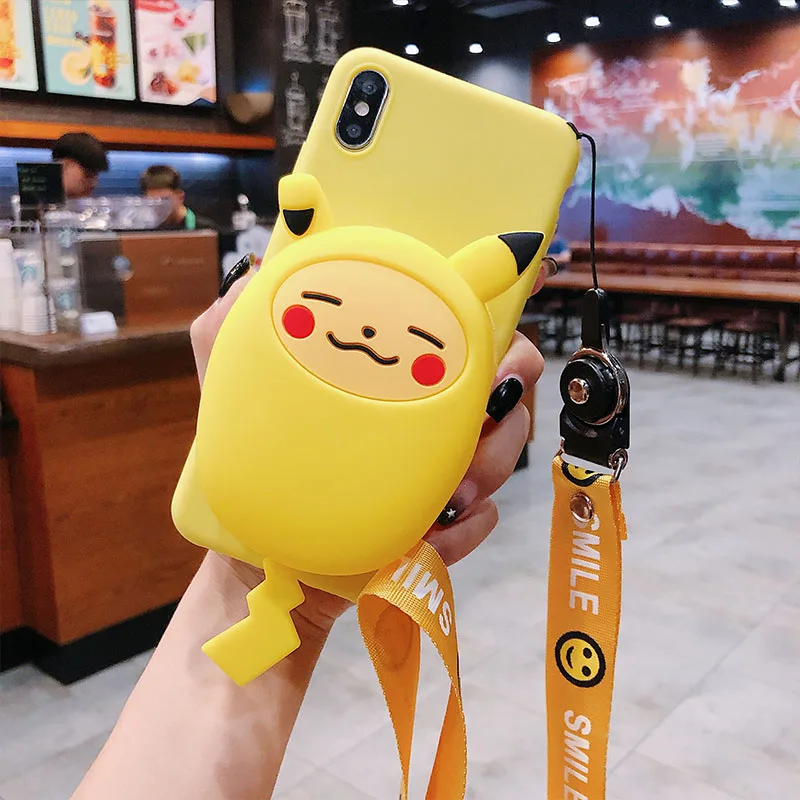 8 Милый мультфильм 3D Медведь кошелек чехол для телефона для iPhone 11Pro Max X XR 7 8 Plus Мягкий силиконовый чехол для iPhone 8 7 6 6S Plus задняя крышка - Цвет: 8