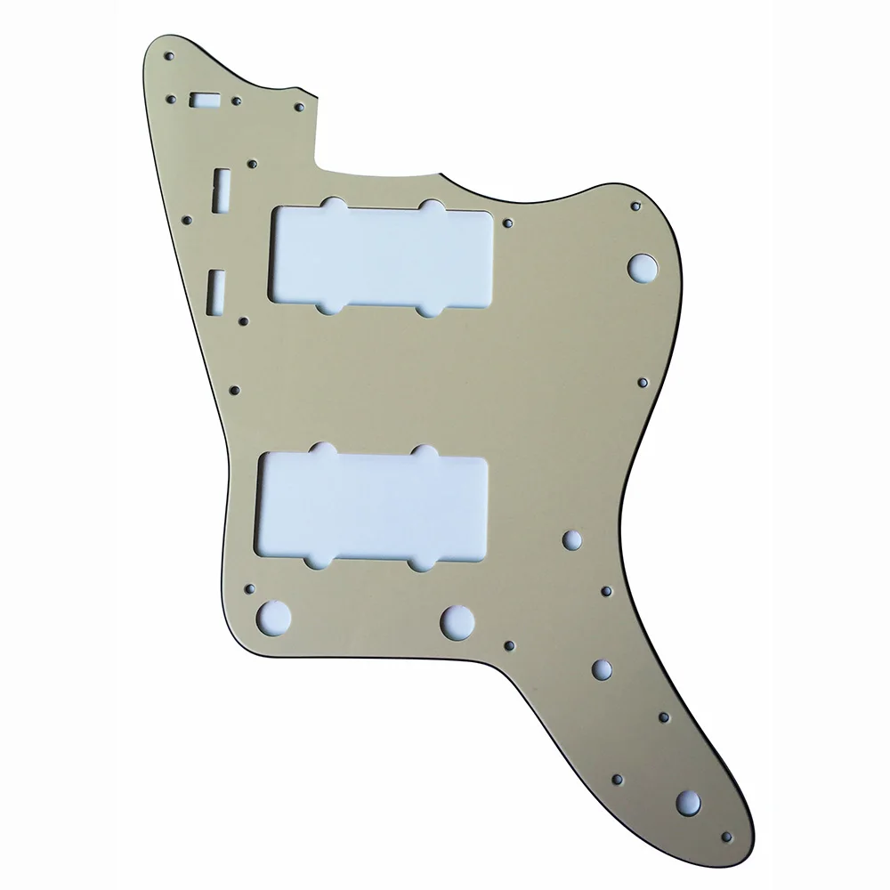 

Pleroo Custom Guitar pickgaurd Scratch Plate - For Japan Jazzmaster Guitar Pickguard, 3 Ply Vintage Yellow