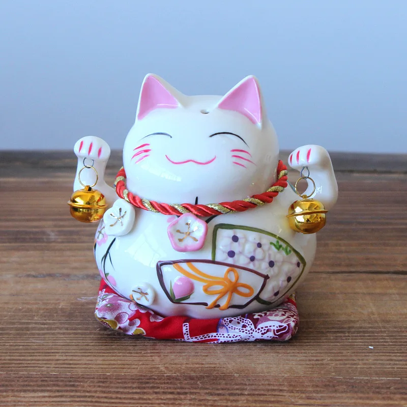 4 5-дюймовая керамическая копилка Lucky Cat украшение для дома фарфоровые ювелирные
