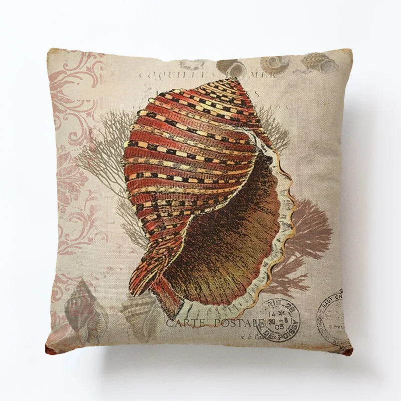 Раковины раковины морского организма гиппокампа Подушка держатель черепаха на