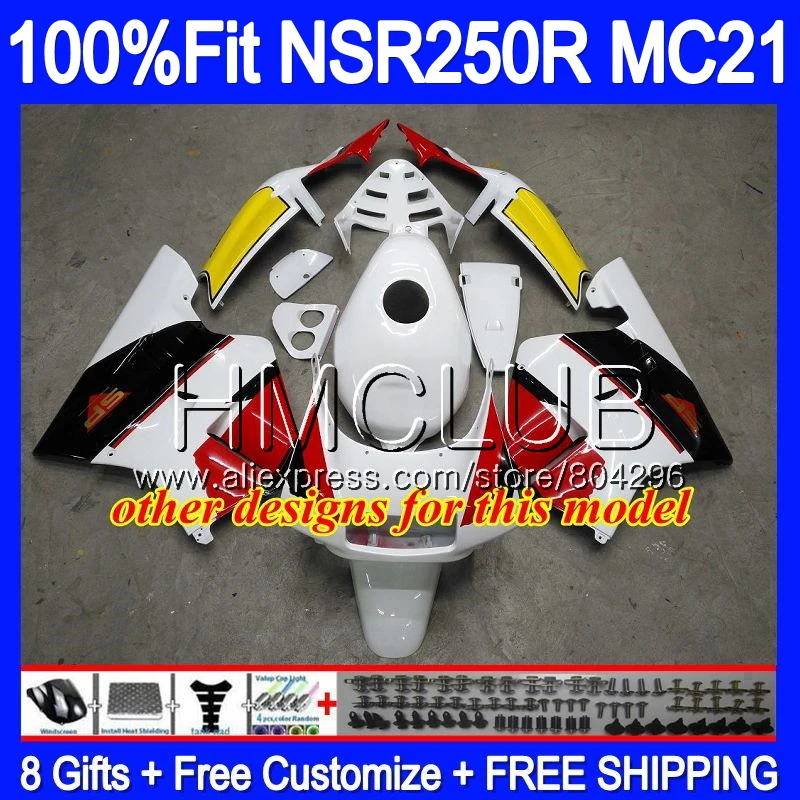 Литые изделия для Honda NSR 250 R MC21 PGM3 NSR250R 90 91 92 93 94HM. 6 NSR250 R NSR250RR Красный Белый 1990 1991 1992 1993 обтекатели