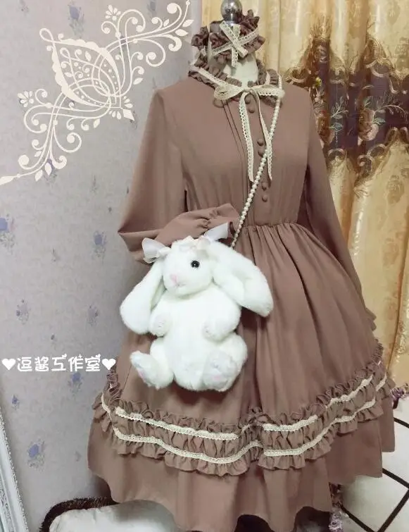 

Palace princess sweet lolita dress vintage falbala ruffled puff sleeve victorian dress kawaii girl gothic lolita op loli cosplay