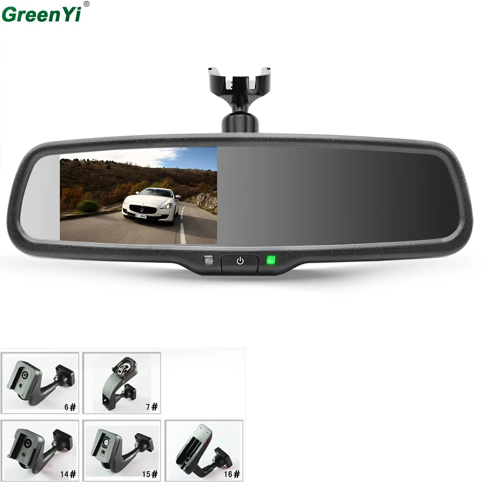 GreenYi 4," lcd OEM Автомобильное зеркало заднего вида монитор парковки и обратная помощь с светодиодный ночного видения заднего вида резервная камера автомобиля