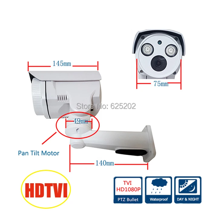 Водонепроницаемая камера видеонаблюдения 2.0MP 1080P HDTVI Pan/Tilt Bullet|waterproof cctv camera|cctv