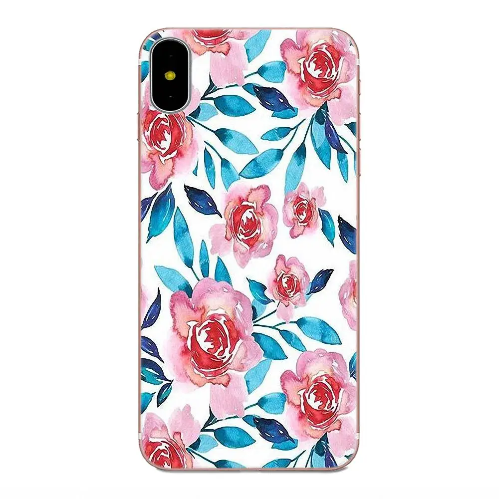 TPU Protector Phone Cases For Xiaomi Redmi Note 2 3 3S 4 4A 4X 5 5A 6 6A Pro Plus Rose Floral pastel leaves | Мобильные телефоны и