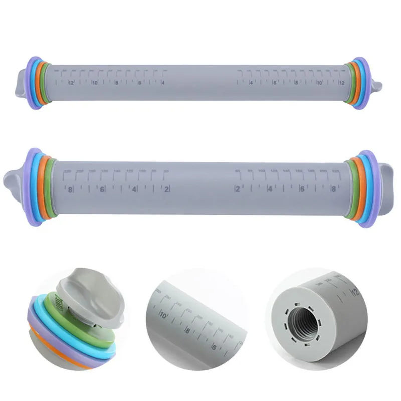 Силиконовая антипригарная скалка для выпечки помадки с тиснением Регулируемый