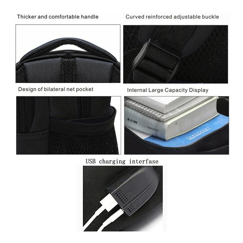 Рюкзак с USB зарядкой для мужчин и женщин красивые школьные ранцы мальчиков