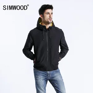 Демисезонная мужская ветровка SIMWOOD, легкая куртка черного цвета, облегающий жакет батальных размеров, 2019, повседневная верх
