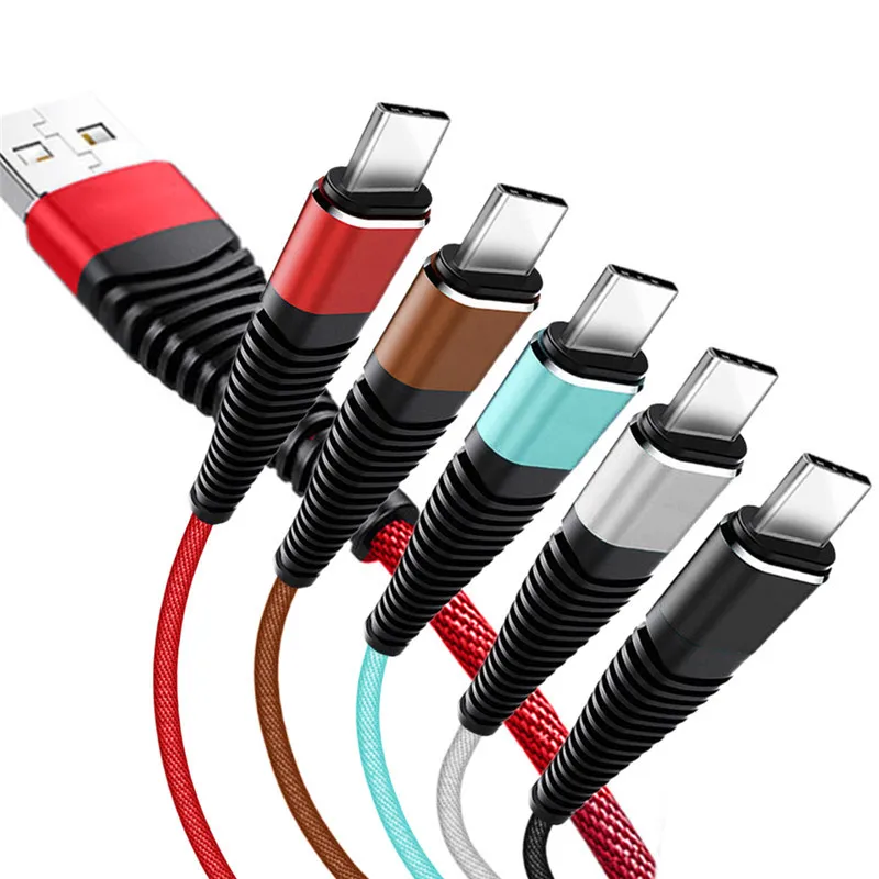 New Type-C USB Mobile Phone Data Cable 1 Meter Fast Charging Nylon Adapter Cabl | Мобильные телефоны и аксессуары