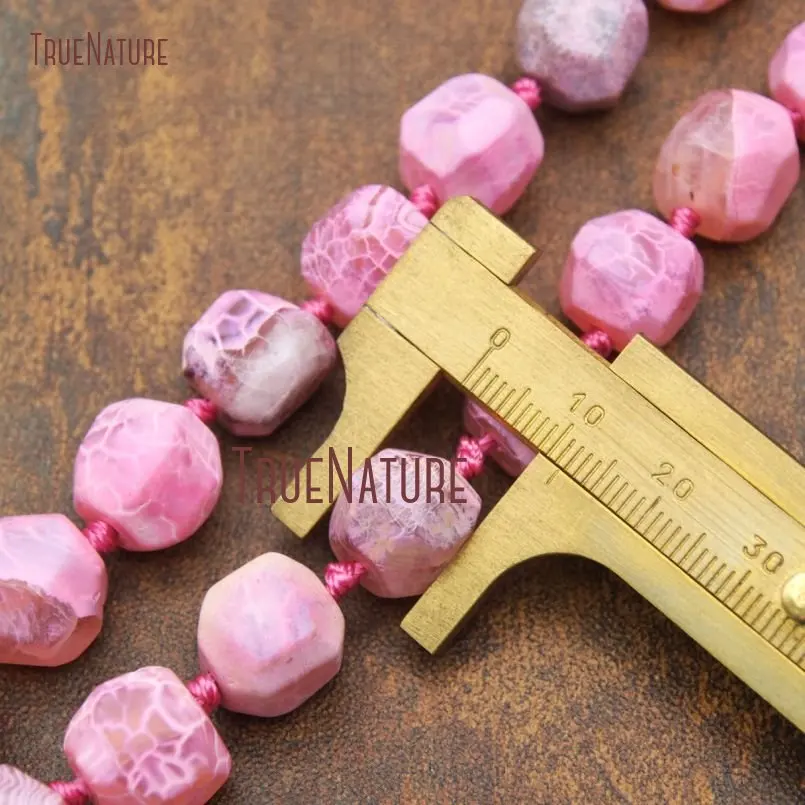 

Pink Dragon Agates Loose Beads Faceted Nugget Beads Clearance 12mm BE15612