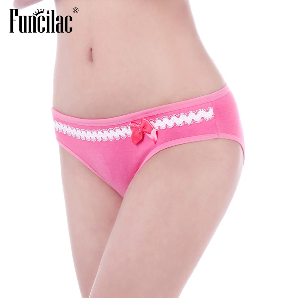 FUNCILAC Фирменное нижнее белье Для женщин лук лоскутное трусы сексуальные