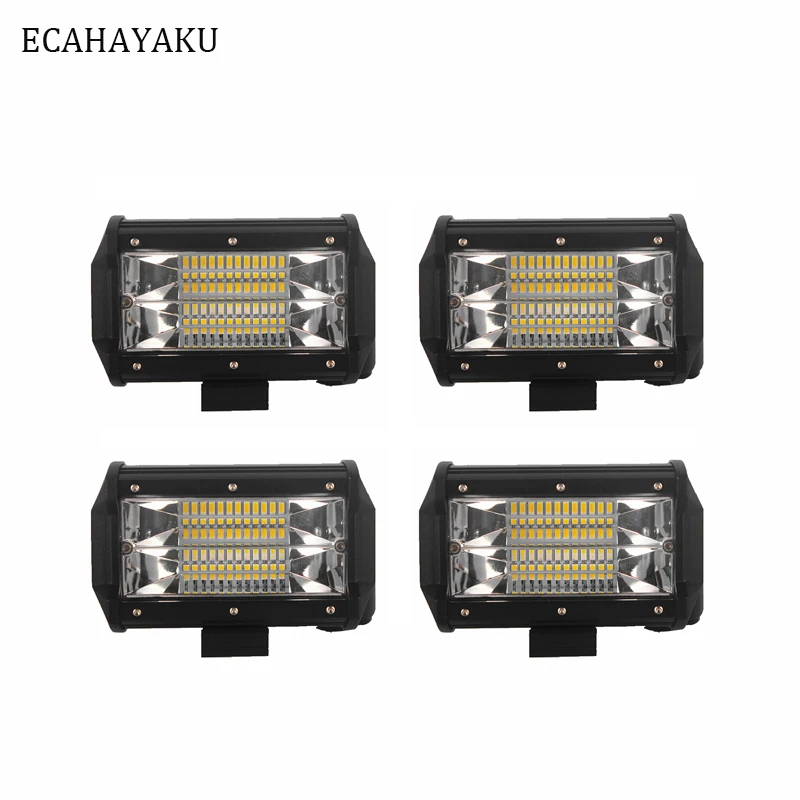 ECAHAYAKU новый двойной 5 &quotдюймовый 72 Вт светодиодный рабочий свет бар прожекторная