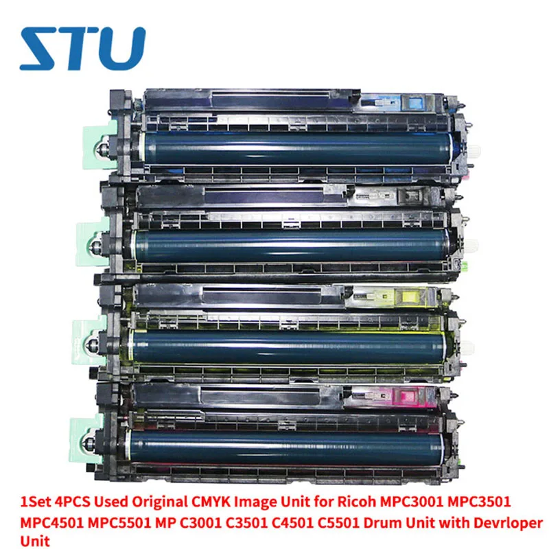 

1Set 4PCS Used Original Empty CMYK Image Unit for Ricoh MPC3001 MPC3501 MPC4501 MPC5501 MP C3001 C3501 C4501 C5501 Drum Unit