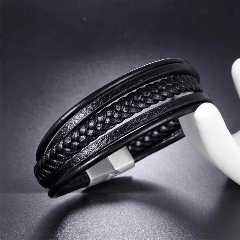 2019 Новое поступление Pulseira Masculina Feminina мужской браслет кожаный плетеный с