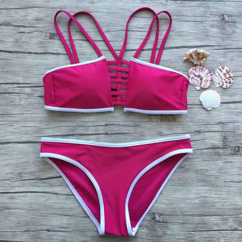 Бикини купальник 2018 два предмета Раздельные Костюмы полые купальники