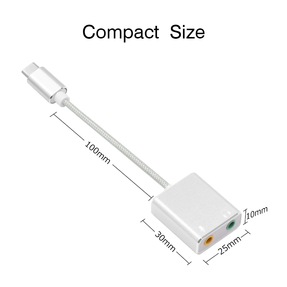 GOOJODOQ Внешняя USB звуковая карта тип-c для наушников 3D стерео USB аудио адаптер бесплатный диск Звуковая карта для Mac OS X Windows