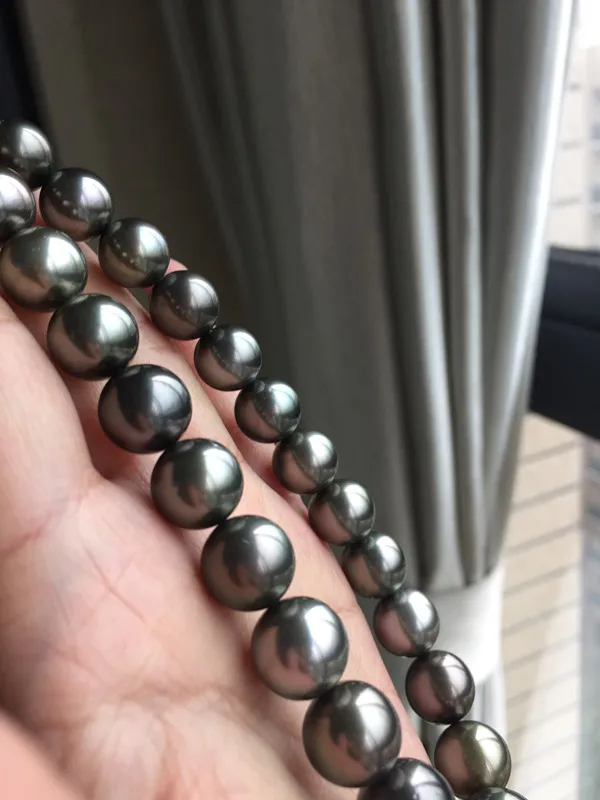 Женский подарок 925 пробы слова настоящий Перманентный Таити черный жемчуг