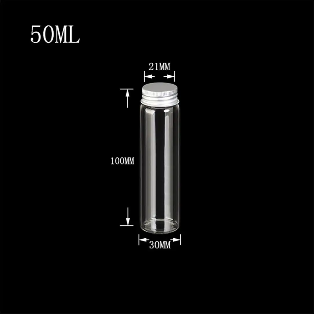 50ml Стеклянные бутылки с завинчивающимся верхом пустые бутылки желаний 15 мл 25 мл 40 мл 50 мл 60 мл алюминиевые крышки банки для уплотнения пищевых бутылок 24 шт - Цвет: 50ml