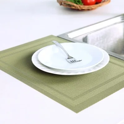 Fashion PVC placemats insulation box eat mat double word pad 40.5*30.3*0.1cm free shipping | Дом и сад