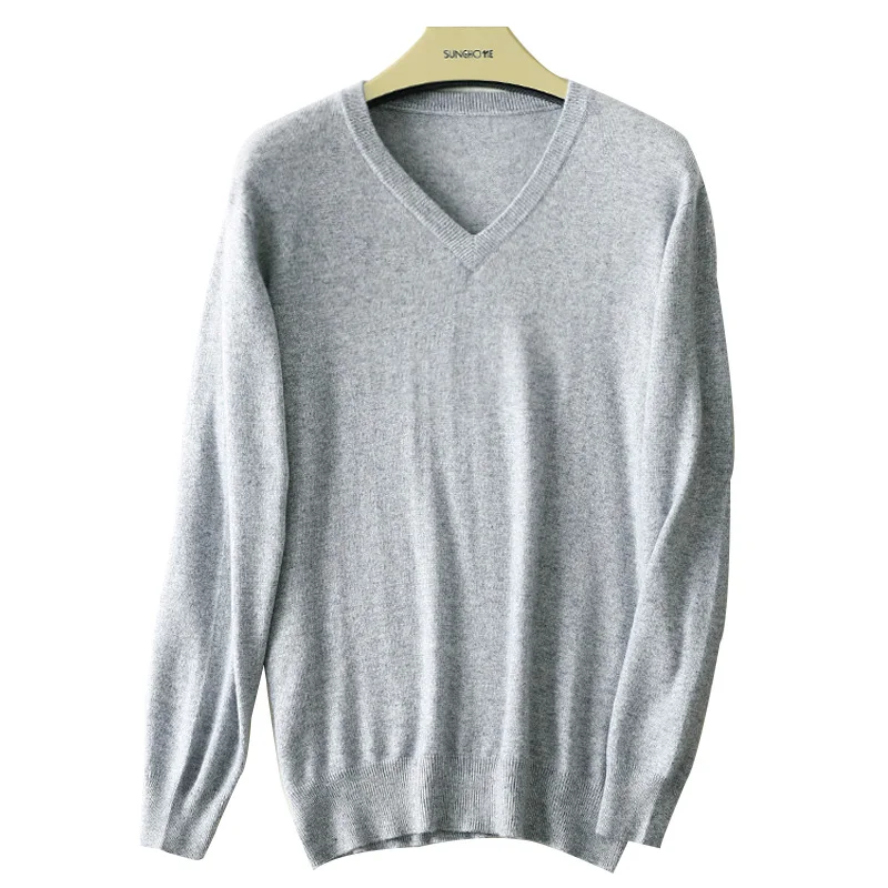 Hot Sale Winter Sweater Men V-neck Jumpers Cashmere Wool Knitting Pullovers Tops New Arrival 6 Colors Pur Sweaters Male Cloth | Мужская