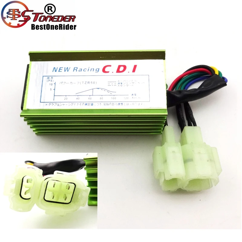 CDI коробка STONEDER Green Racing с 6 контактами переменного тока для двигателя GY6 50cc 70 90cc 110cc
