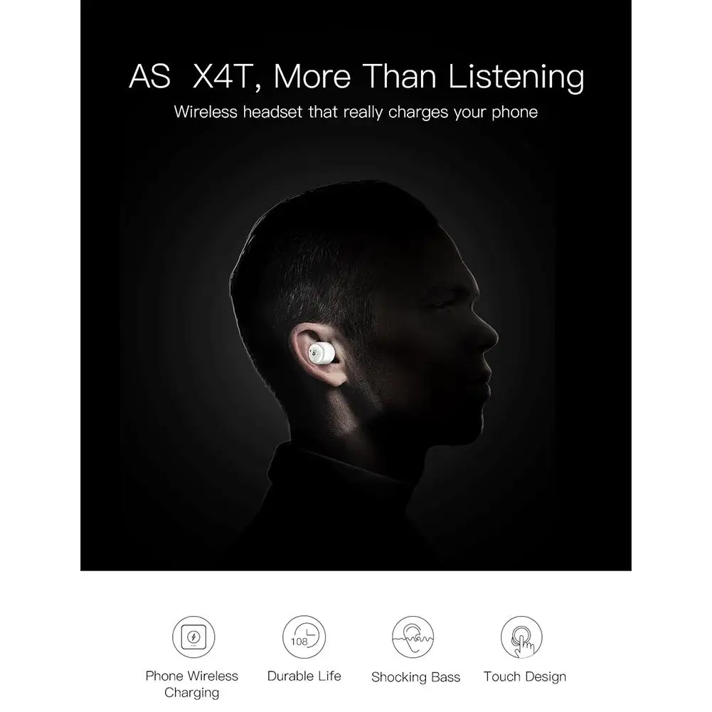 Сенсорный экран Управление Беспроводной гарнитура Bluetooth с зарядным устройством