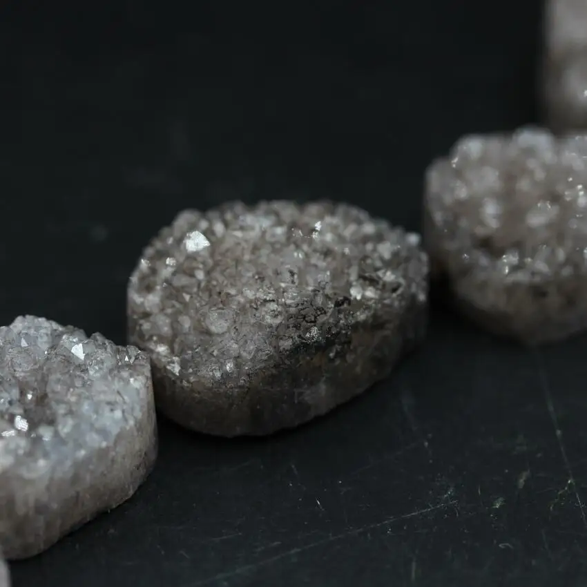 Дымчатые гранулы из натурального кварца Geode Drusy коричневые агат кристаллический