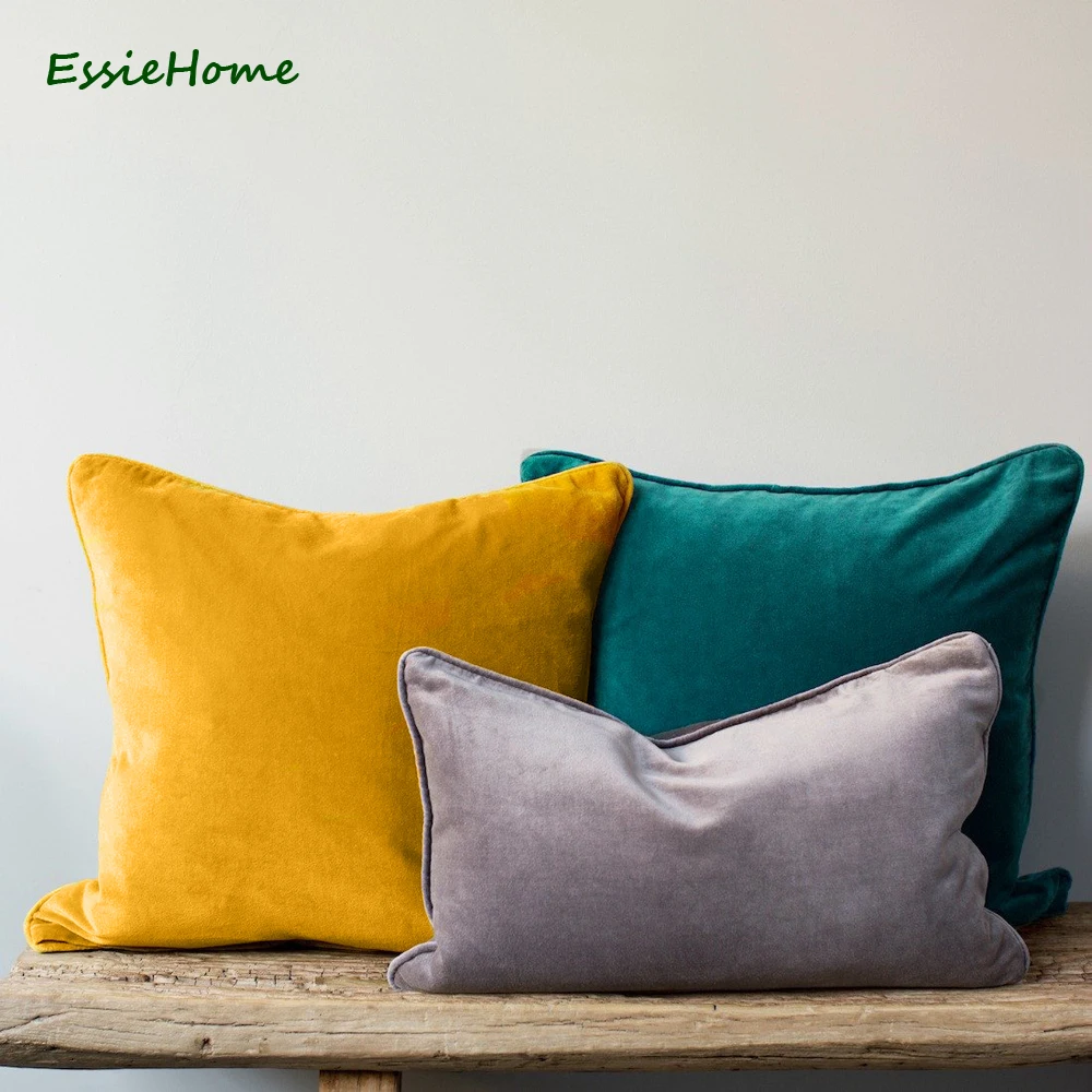 Женская бархатная наволочка ESSIE HOME для подушки 15 цветов на выбор 2018 | Дом и сад