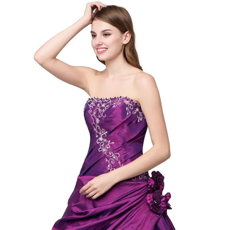Ruthshen Vestidos De 15 Anos без бретелек фиолетовые плиссированные дешевые платья Quinceanera