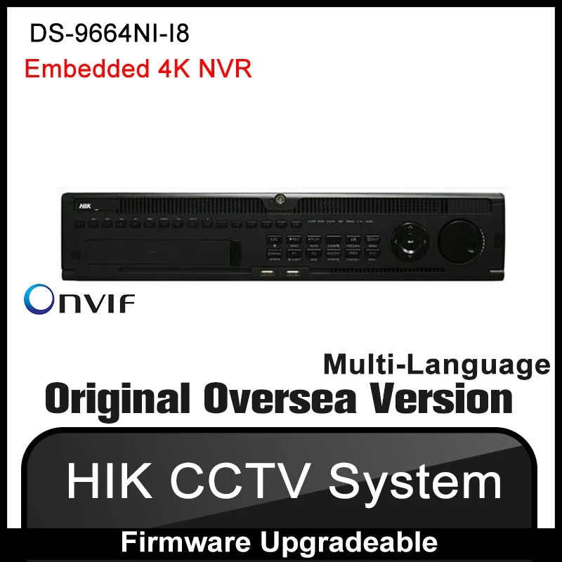 Английская версия DS-9664NI-I8 12MP 4 К встроенный видеорегистратор 64CH 8 SATA порты