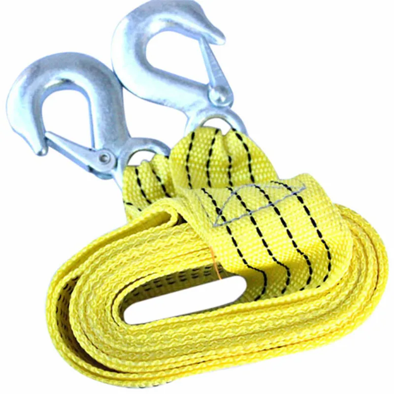 Новый 3 тонны автомобильный буксировочный кабель ремень веревка с крючками