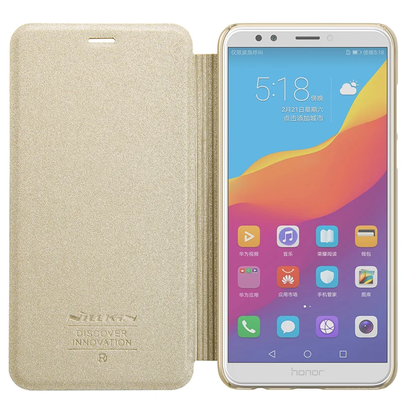 Чехол для Huawei Honor 7C кожаный чехол NILLKIN бизнеса задняя крышка откидной телефона