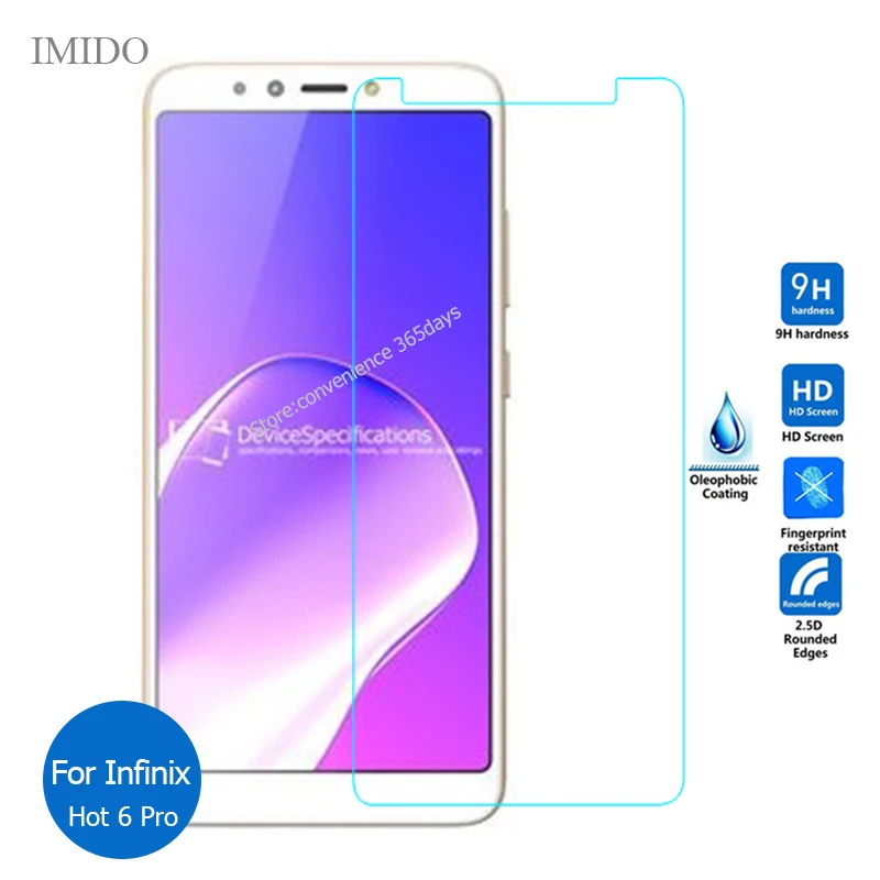 2 шт. для Infinix Hot 6 Pro Защитная пленка экрана из закаленного стекла 9h Hot6 Hot6Pro|Защитные