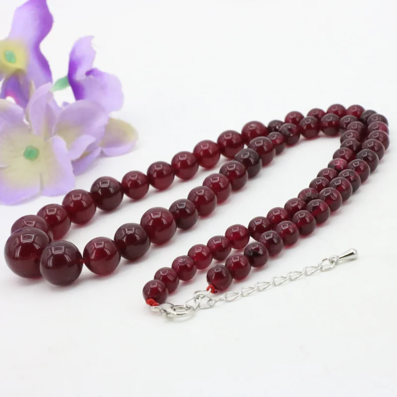 Red Chalcedony Round Bead Tower Chain 6-14mm Stone Necklace 18" DIY Jewelry Making Design Suitable Women Fashion Style Gift | Украшения