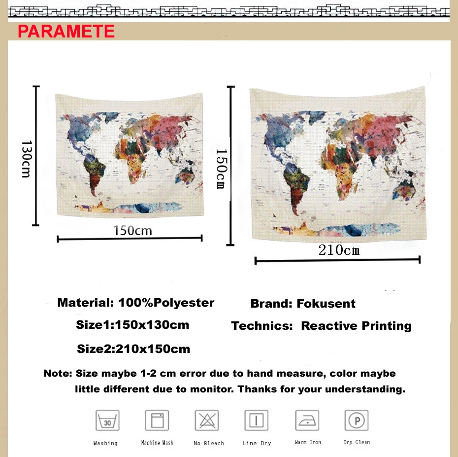 fokusent World Map Indian Tapestry Hippie Wall Hanging Tapestries Boho Bedspread Beach Towel Yoga Mat Blanket Table Cloth | Дом и сад