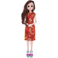 13 60cm 21 movable jointed doll female bjd doll with chinese cheongsam 3d eyelashes head doll toys for girls gift