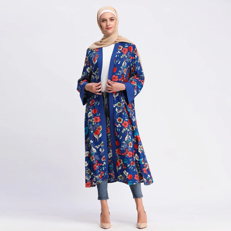 Buytiz синий ремень с принтом ОАЭ повседневное Сетчатое мусульманское платье abaya