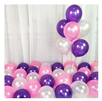 white pink purple 20 шт./лот, 10 дюймов, 2,2 г, для дня рождения, украшения, свадебные латексные шары, розовые, белые, вечерние шары, детские игрушки - Цвет: white pink purple