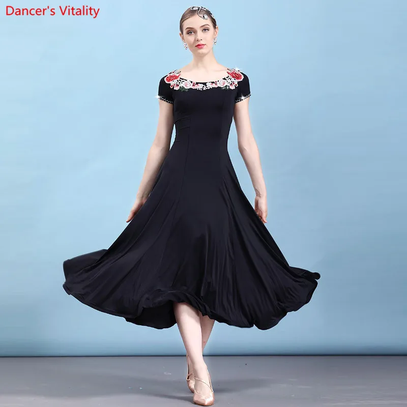Новинка женское платье для бальных танцев 3 цвета стандартные юбки комнат