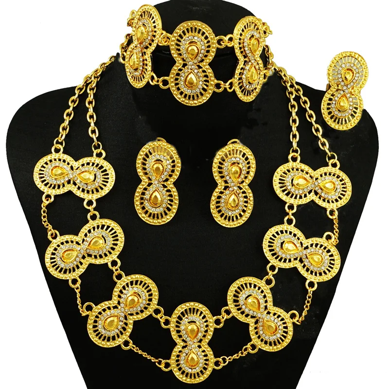 Комплект из колье серёг кольца и браслета|jewelry sets women|set jewelryafrican jewelry |
