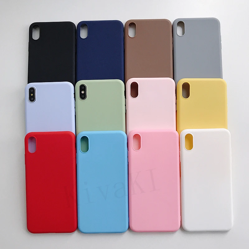 Однотонный силиконовый чехол s для iphone XR X XS Max 11 Pro 6 6S 7 8 Plus 5 5S SE чехол карамельный цвет мягкий простой чехол для телефона