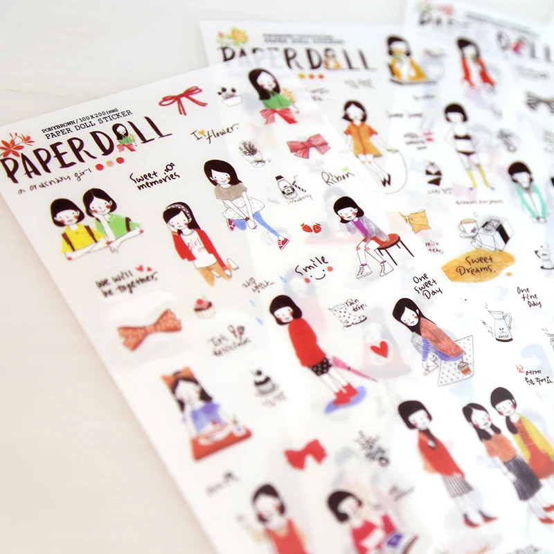 (6 листов/партия) декоративная наклейка в Корейском стиле|sticker diary|decoration sticker diarykawaii