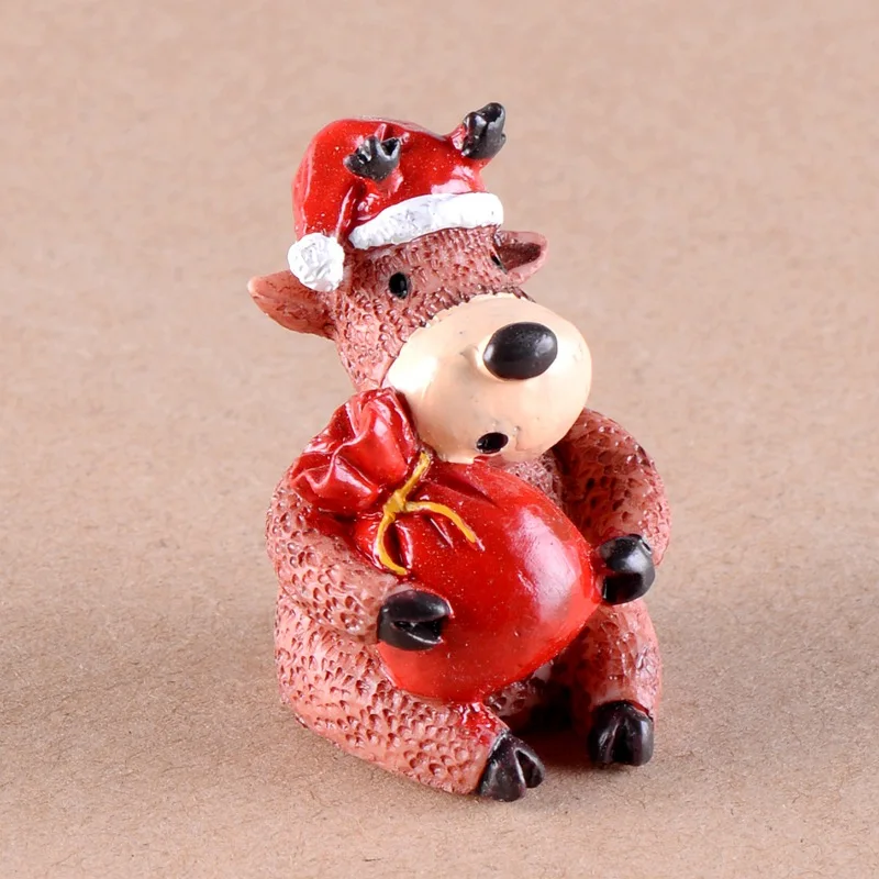 5 шт. милые фигурки животных медведя папы Рождественский мох микро пейзаж