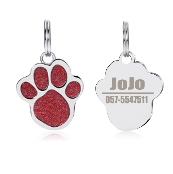 Блестящая лапа шаблон собака кошка ID бирки индивидуальные аксессуары для