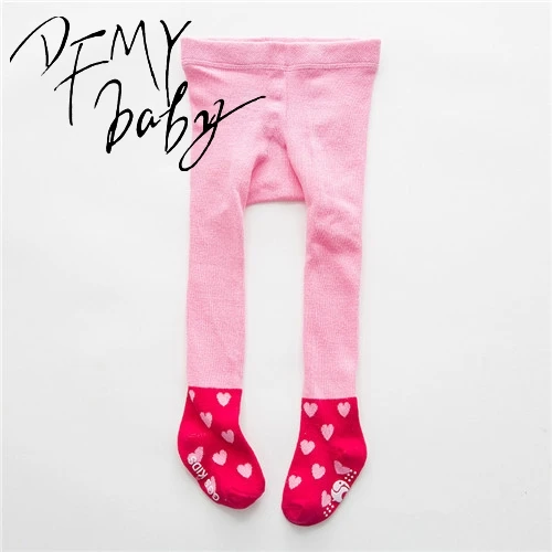 Pink leggings Удобные Хлопковые модные штаны для маленьких девочек, милые теплые эластичные леггинсы, брюки - Цвет: Pink leggings