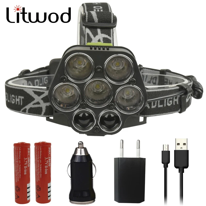 Litwod Z202309A СВЕТОДИОДНАЯ головная лампа Alu alloy корпус светодиодный налобный фонарь