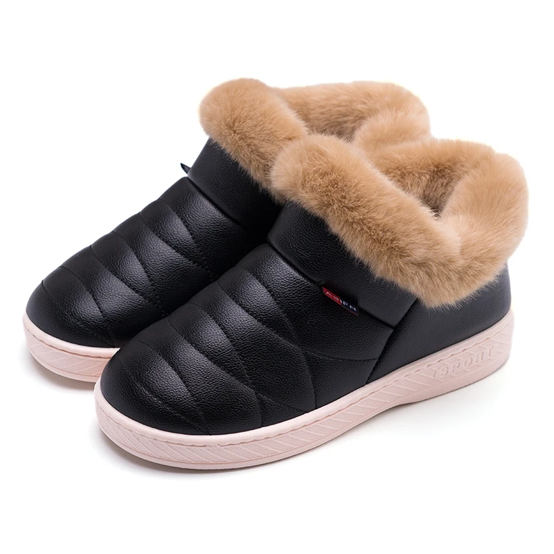 Женские тканевые ботинки Водонепроницаемый Зимние Теплые ботильоны на меху пара