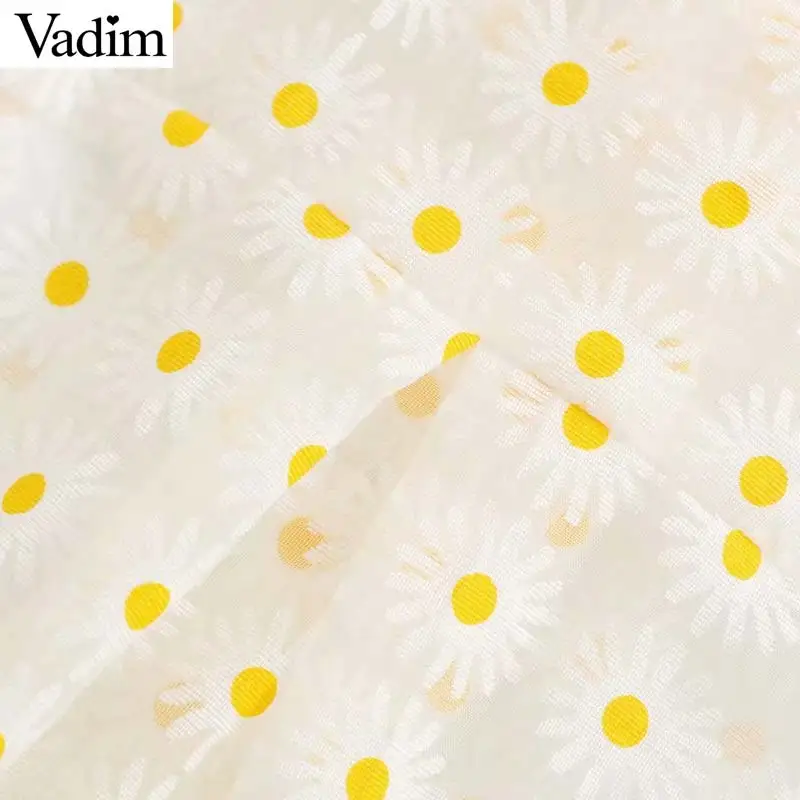 Vadim женский милый цветочный принт розовый укороченный топ три четверти пышные
