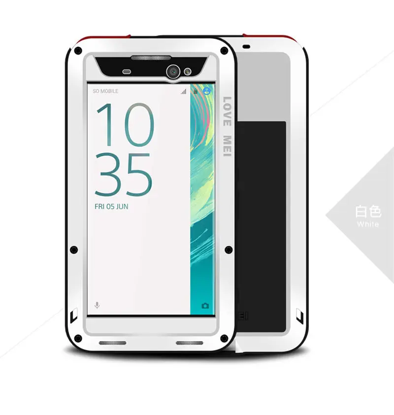 Алюминиевый металлический чехол для SONY XA Ultra, 6,0 дюймов, ударопрочный, полный корпус, защитный чехол, рамка для SONY Xperia XA Ultra, чехол, броня - Цвет: White