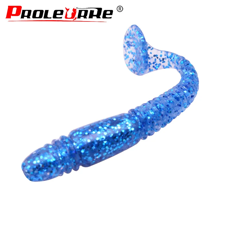 

16pcs/lot Lures Soft Bait 50mm 1g silicone bait Worms fishing lure with salt smell Fishing Takcle Grub Artificial Lures PR-257